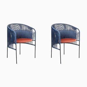 Set of Blue Caribe Chic Dining Chairs by Sebastian Herkner