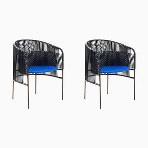 Black Caribe Dining Chair by Sebastian Herkner, Set of 2