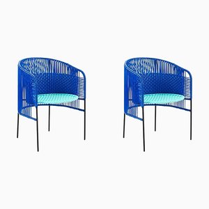 Blue Caribe Dining Chairs by Sebastian Herkner, Set of 2