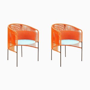 Orange Mint Caribe Dining Chair by Sebastian Herkner, Set of 2
