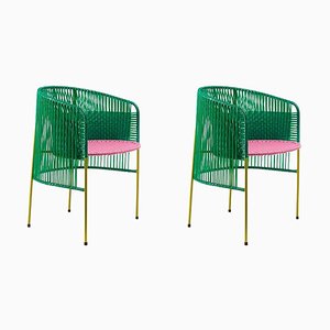 Green Caribe Dining Chairs by Sebastian Herkner, Set of 2