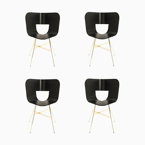 Tria Gold 4 Legs Chair by Colé Italia, Set of 4