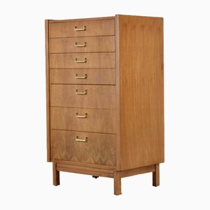 Mid-Century Walnut & Brass Chest of Drawers, 1960s