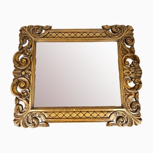 Vintage Wall Mirror in Wooden Carved Frame, 1900s