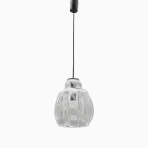 Mid-Century Modern Chrome & Murano Glass Pendant Lamp by Doria, 1960s