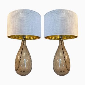 Fumè Tischlampen aus Muranoglas von Simong, 2er Set