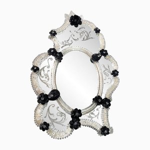 Venetian Black Floreal Hand-Carving Mirror by Simong