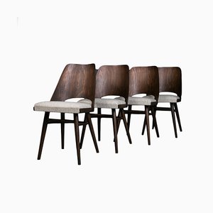 Esszimmerstühle Modell 514 aus Boucle von Radomir Hofman für Ton, 1960er, 4er Set