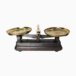 Antique French Trade Scale in Brass and Cast Iron, 1880