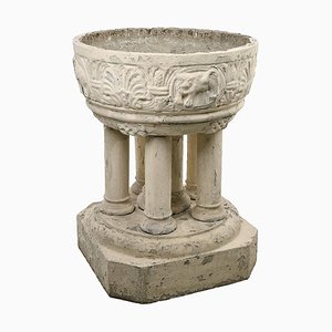 Sculpted Stone Exterior Basin with Colonnade