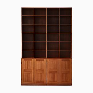 Composite Bookcase System in Solid Mahogany by Mogens Koch for Rud. Rasmussen, 1950s, Set of 8
