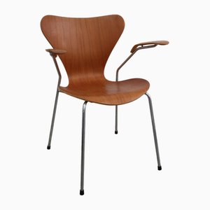 3207 Chair Armchair in Teak by Arne Jacobsen for Fritz Hansen Rar, 1979