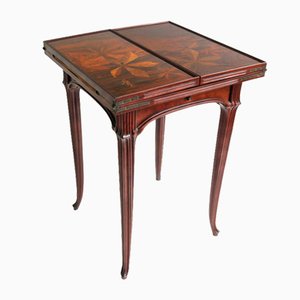 Art Nouveau French Game Table in Chestnut by Emile Gallé, 1905