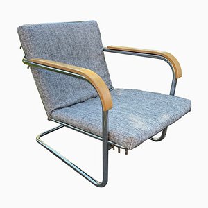 Bauhaus Adjustable Tubular Steel Cantilever Lounge Chair, Model R363/R1204, by Werner Max Moser for Bigla, Bern, Switzerland, 1930s