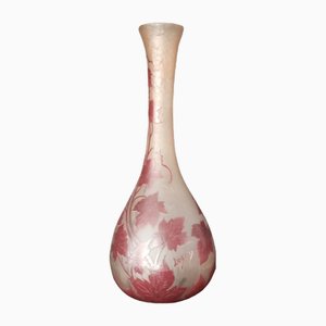 Vase Art Déco Legras Vine Leaves Rubis-Series, 1920s