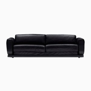 Vintage Gradual Lounge Sofa aus schwarzem Leder von Cini Boeri für Knoll