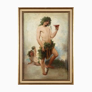 G. Muzzioli, Bacco ubriaco, XIX secolo, Olio su tela, In cornice
