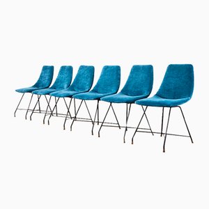 Aster Dining Chairs by Augusto Bozzi for Saporiti, Italy, 1950s, Set of 6