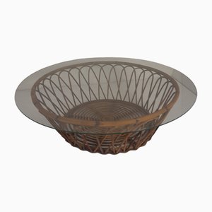 Rattan Table Vivai del Sud, 1960s