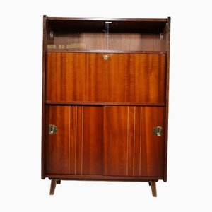 Mid-Century Schrank aus Teak mit Sekretär und Vitrine, 1960er