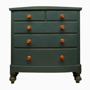 Large Blue Bow Fronted Chest of Drawers No2