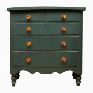 Large Blue Bow Fronted Chest of Drawers No1