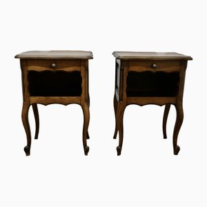 French Oak Bedside Cabinets, 1890s, Set of 2