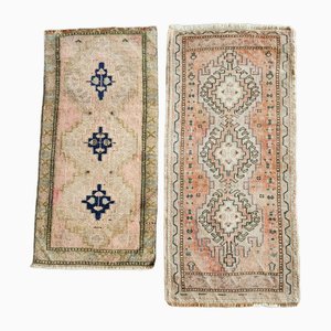 Traditional Handwoven Oushak Wool Rugs, Set of 2