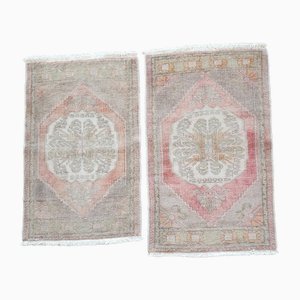 Small Turkish Hand-Knotted Wool Oushak Rug, 1970s, Set of 2
