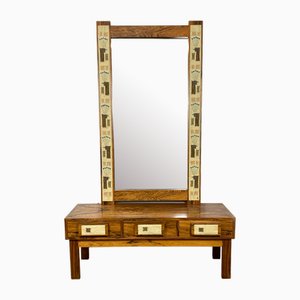 Low Sideboard with Mirror, Set of 2