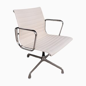 Alu Chair Ea 108 Herman Miller Skai Leather Rotatable Armrest by Charles & Ray Eames for Herman Miller, 1960s