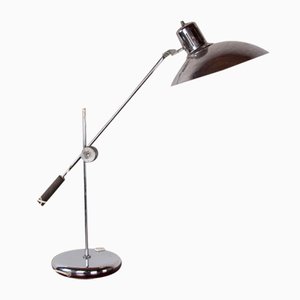 Lámpara de escritorio de metal cromado de André Lavigne para Aluminor, años 60