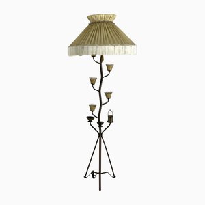 Mid-Century Brass Floor Lamp in the style of Arredoluce Monza, Italy, 1950s