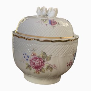 Hungarian Porcelain Trinket Box with Lid from Hollóhaza