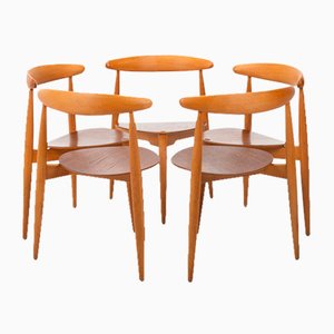 Fh4103 Dining Chairs by Hans J. Wegner for Fritz Hansen, Denmark, 1950s, Set of 5