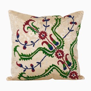 19th Century Turkish Suzani Cream Bench Cushion Cover