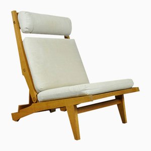 Deck Chair Ap71 en Chêne attribué à Hans Wegner pour Ap Chair, Danemark, 1968