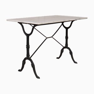 French Marble Top Bistro Table, 1930s