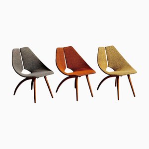 Vintage Plywood Lounge Chairs from Ray Komai, 1940s, Set of 3
