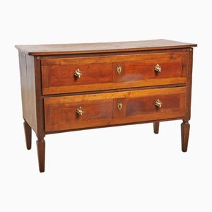 Louis XVI Walnut & Cherry 2-Drawer Dresser