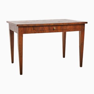 Neoclassical Desk Table in Walnut Veneer