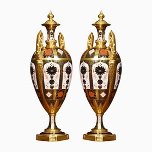 Royal Crown Derby Vases, 1930s, Set of 2