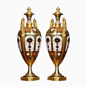 Vases Royal Crown Derby, 1930s, Set de 2