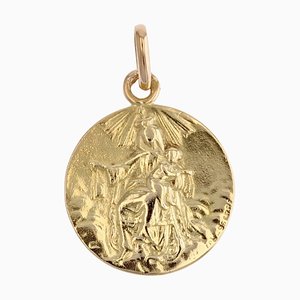 French 18 Karat Yellow Gold Medal Pendant