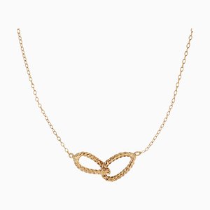 Modern 18 Karat Yellow Gold Interlaced Loop Chain Necklace, 2000s