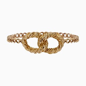 Modern 18 Karat Yellow Gold Interlaced Loop Chain Ring