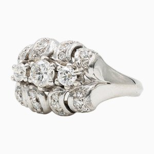 Vintage 18K White Gold Diamond Ring, 1960s