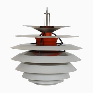 Contrast Pendant in White by Poul Henningsen, 1980s