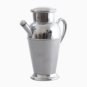 American Art Deco Hammered Chrome Cocktail Shaker