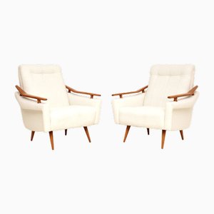 Vintage French Elm Armchairs, 1960s, Set of 2